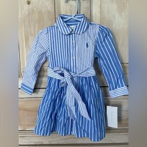 NWT Ralph Lauren Cotton Poplin Fun Shirtdress-12 Months